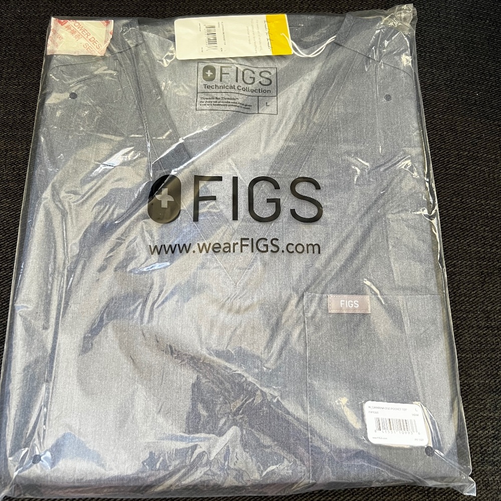 Figs Catarina One-Pocket Scrub Top - L, Graphite